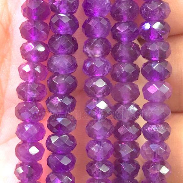 purple Amethyst Beads, faceted rondelle
