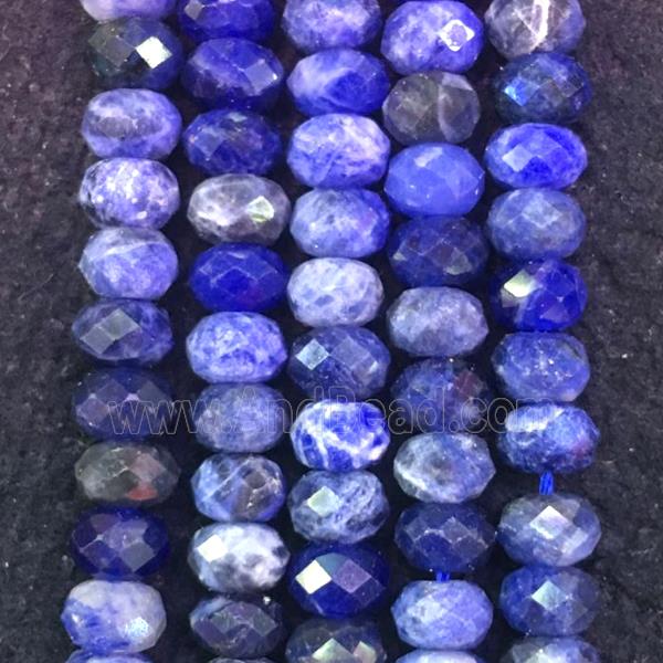 blue Sodalite Beads, faceted rondelle
