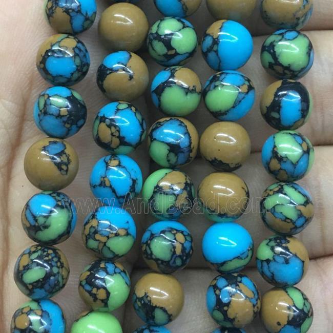 round turq Resin Beads