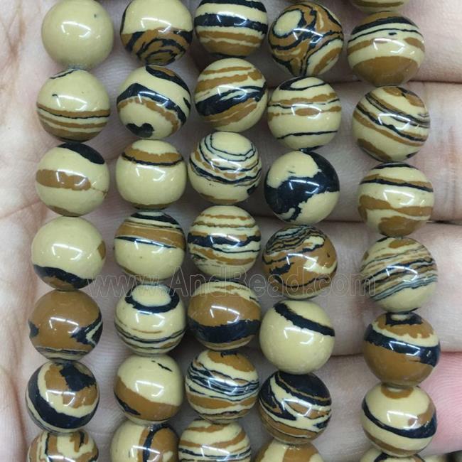 round Resin Lace Beads, coffee