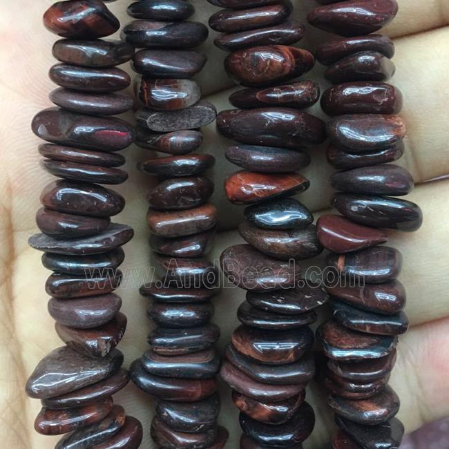red Tiger eye stone beads, chip