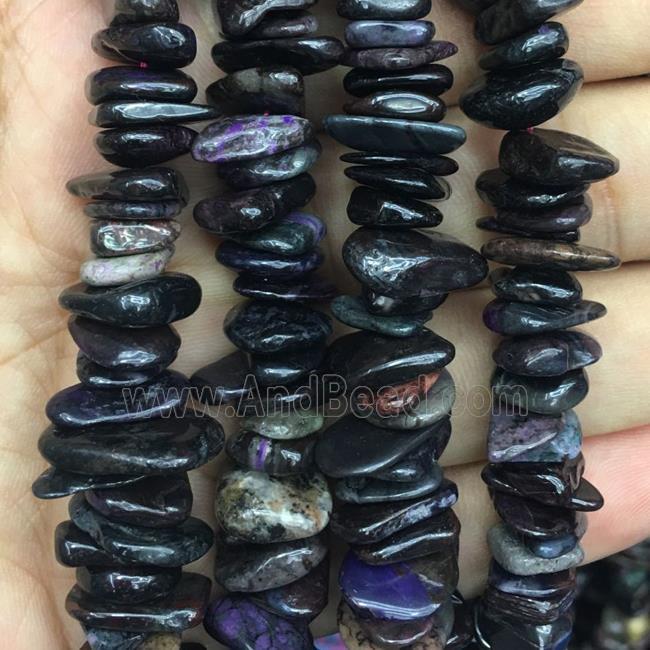 black Biotite chip beads