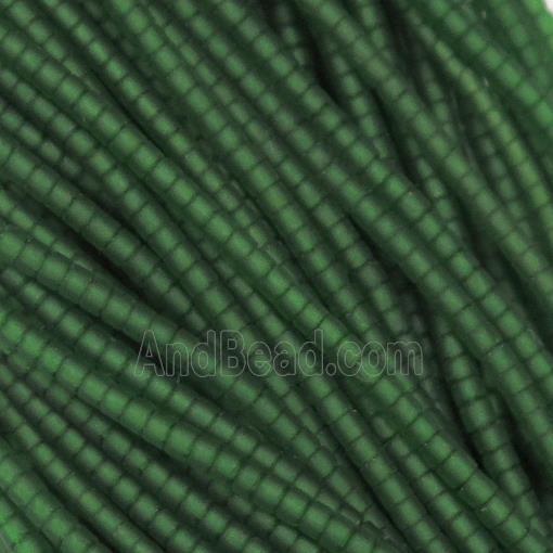 tiny Lampwork Glass Beads, green