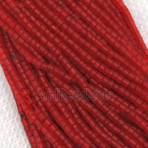 tiny Lampwork Glass Beads, red