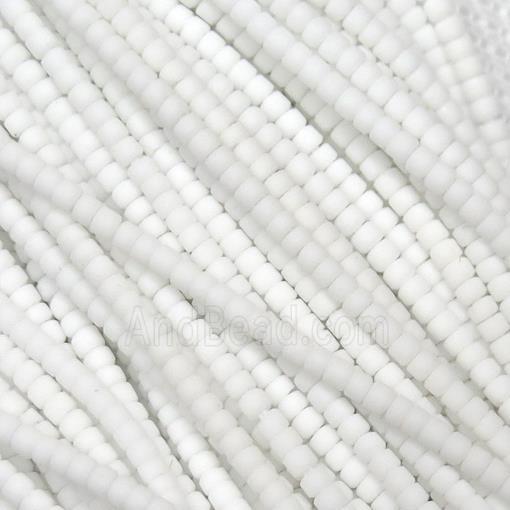 tiny white Lampwork Glass seed Beads