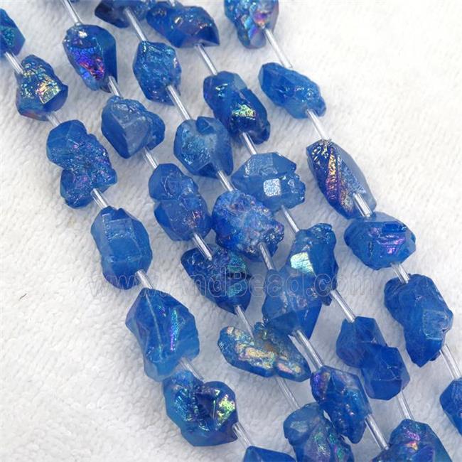 blue Crystal Quartz chip beads