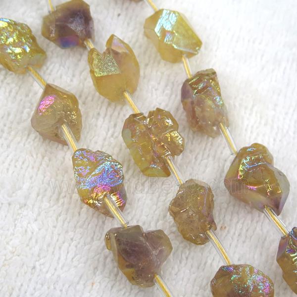 yellow Crystal Quartz chip beads