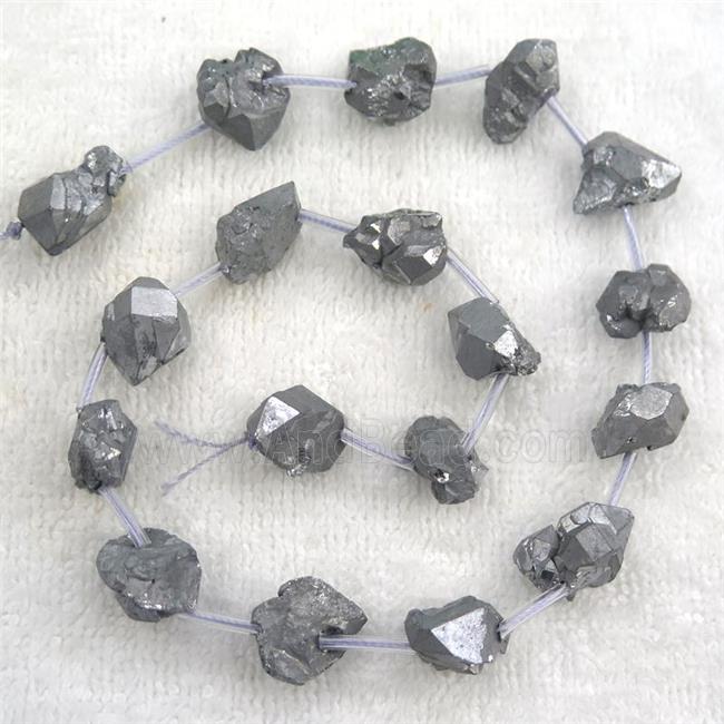 silver Crystal Quartz chip beads