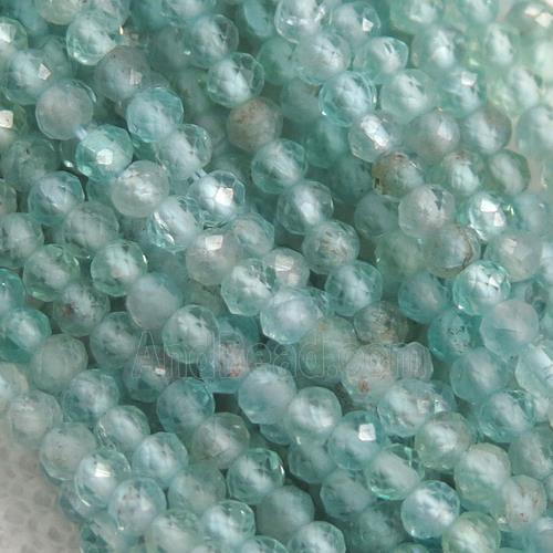 blue Apatite beads, faceted rondelle