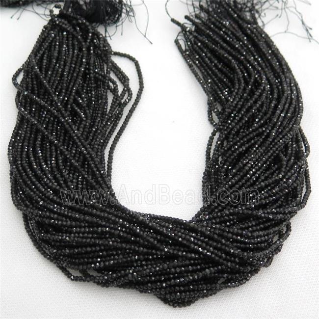 black Obsidian beads, faceted rondelle