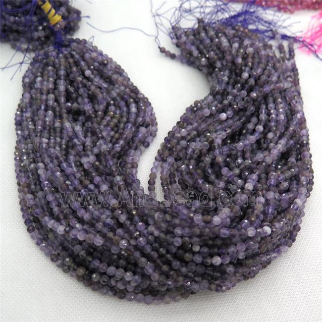 purple Amethyst beads, faceted round
