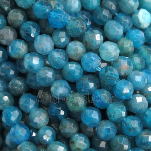 blue Apatite Seed Beads, faceted round