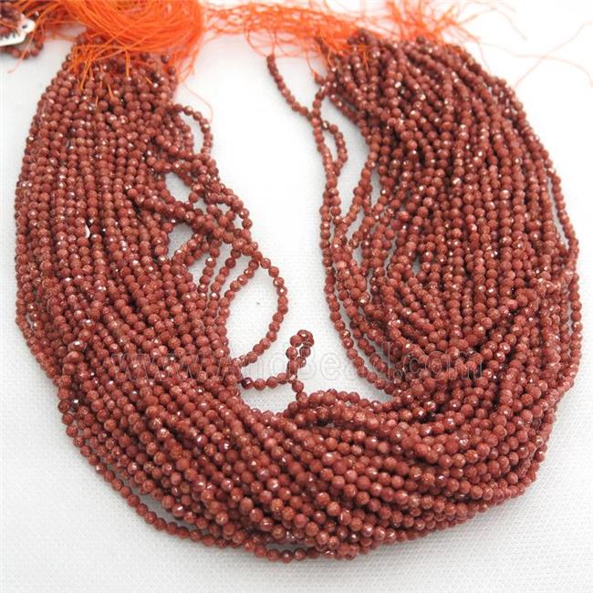 tiny gold SandStone Seed Beads, faceted round