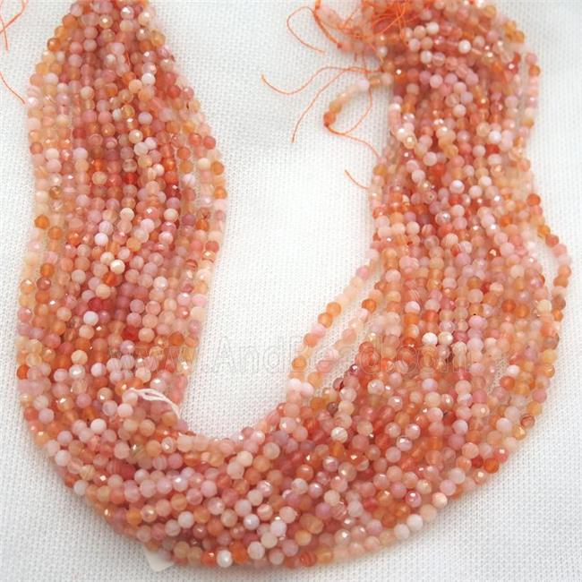 red Botswana Agate Beads, faceted round