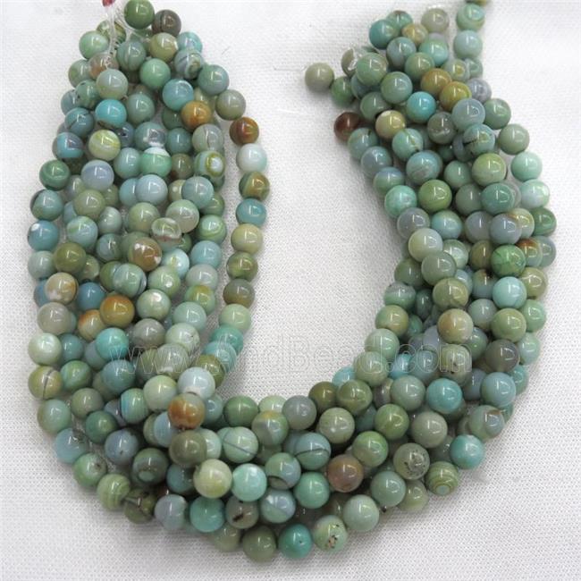 Natural Agate Beads Green Dye Smooth Round