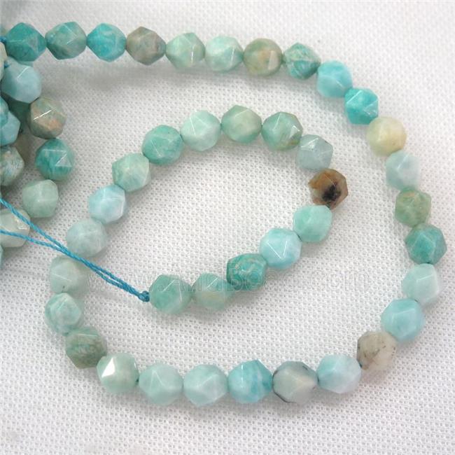 Brazilian Amazonite beads, faceted round