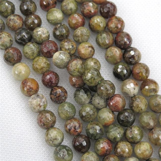 Green Garnet Beads, faceted round