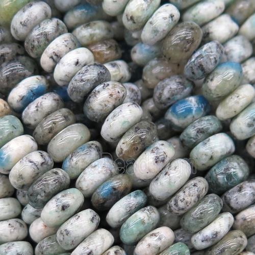 natural K2 jasper beads, rondelle, A grade