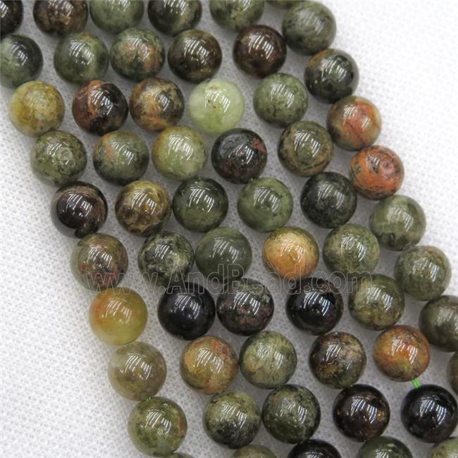 round Green Garnet Beads