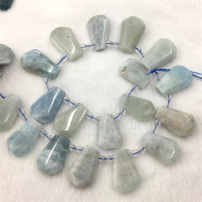 Aquamarine teardrop beads
