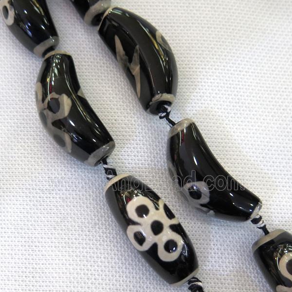 black Tibetan Agate horn Beads