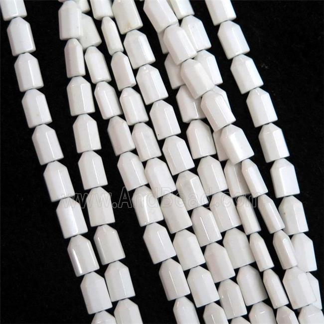 white Oxidative Agate bullet beads