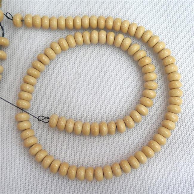yellow Oxidative Agate rondelle beads