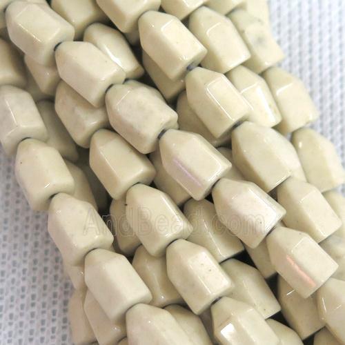 cream Oxidative Agate bullet beads