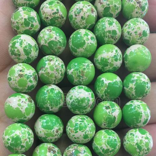 round green synthetic Imperial Jasper beads