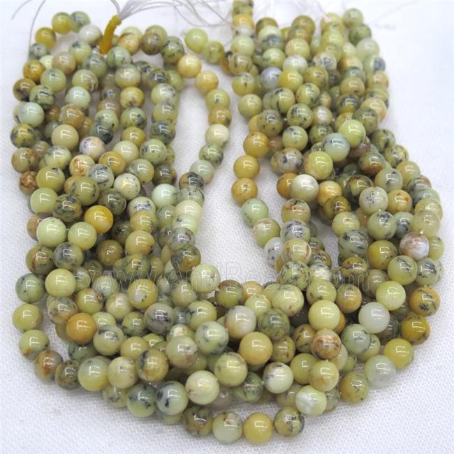 yellow Opal stone beads, round