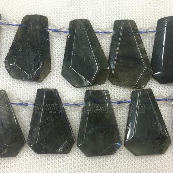 Labradorite teardrop collar beads, faceted, topdrilled