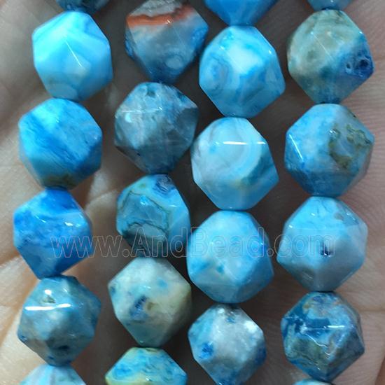 blue Crzay Agate beads, faceted round