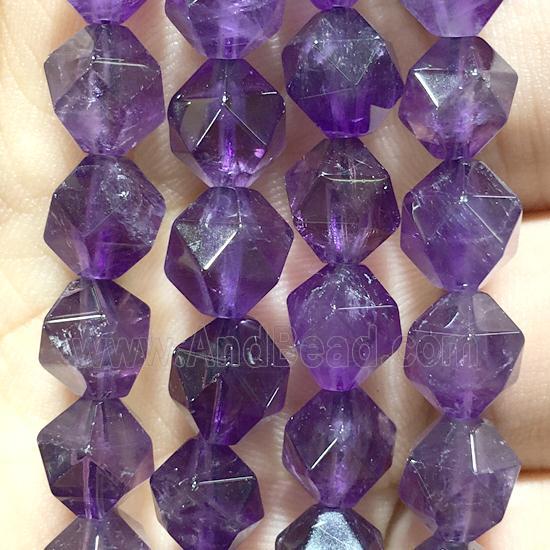 faceted round purple Amethyst Beads