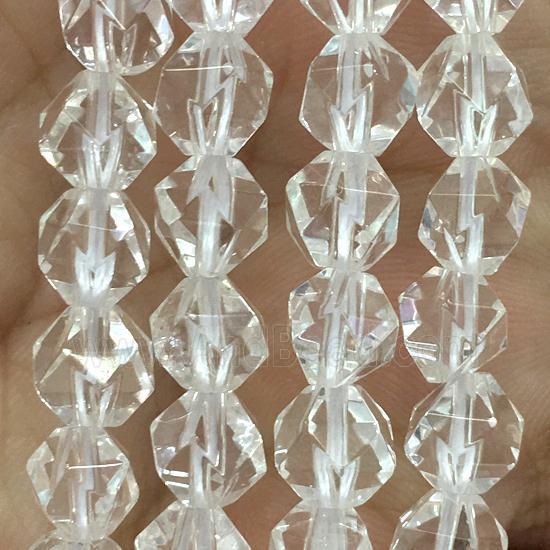 faceted round Clear Quartz beads