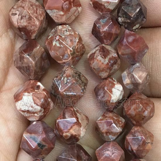 red Pomergranite Beads, faceted round