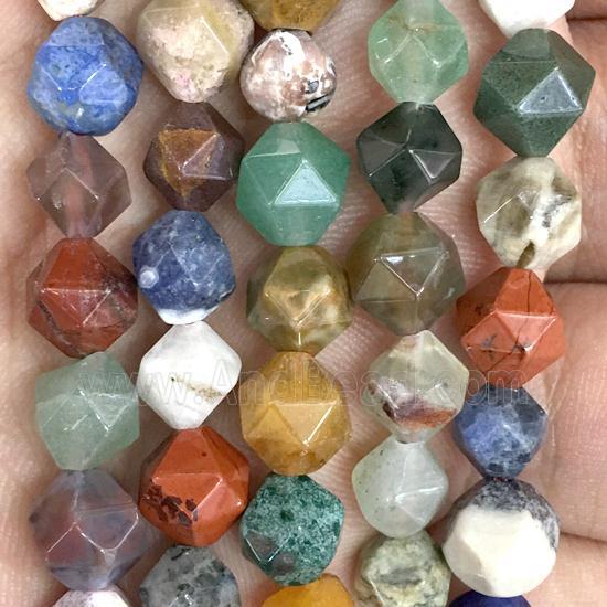 mixed Gemstone Beads, faceted round