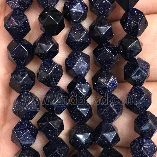 blue sandStone beads, faceted round
