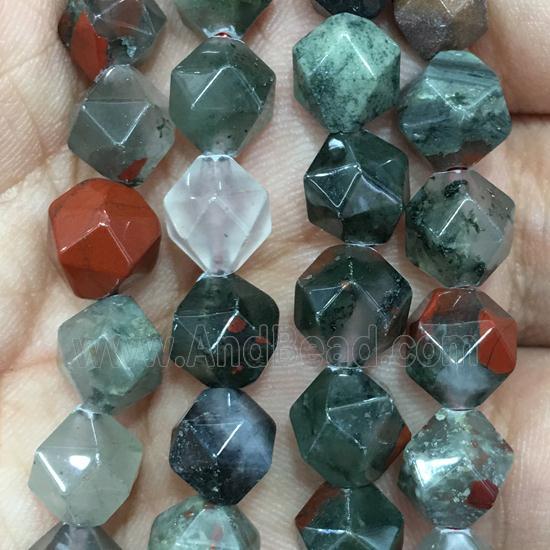 African Blood Jasper Beads, faceted round