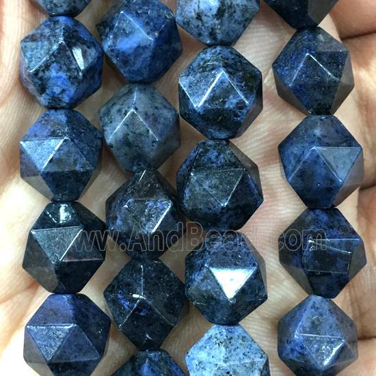 blue Dumortierite Beads, faceted round