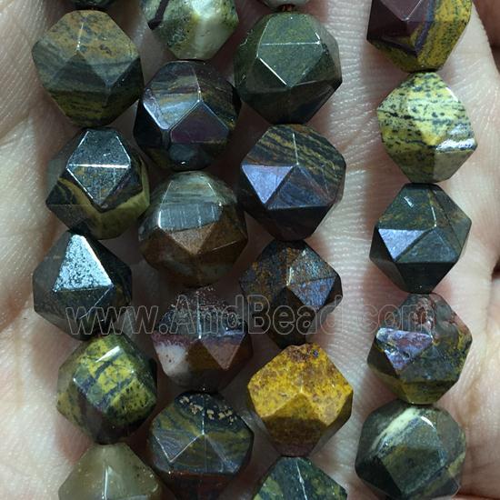 sunset Tiger eye stone beads, faceted round