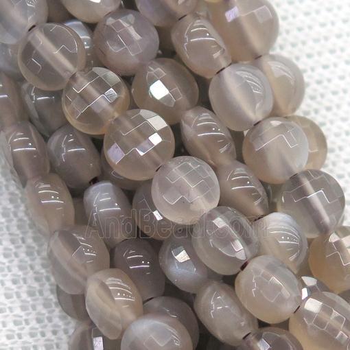 gray Moonstone beads, faceted circle