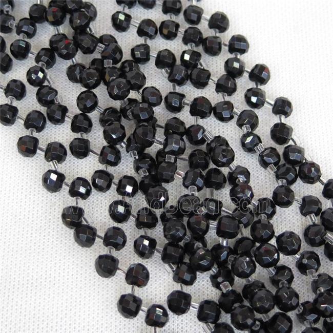 blue Onyx Agate beads, faceted teardrop, top-drilled