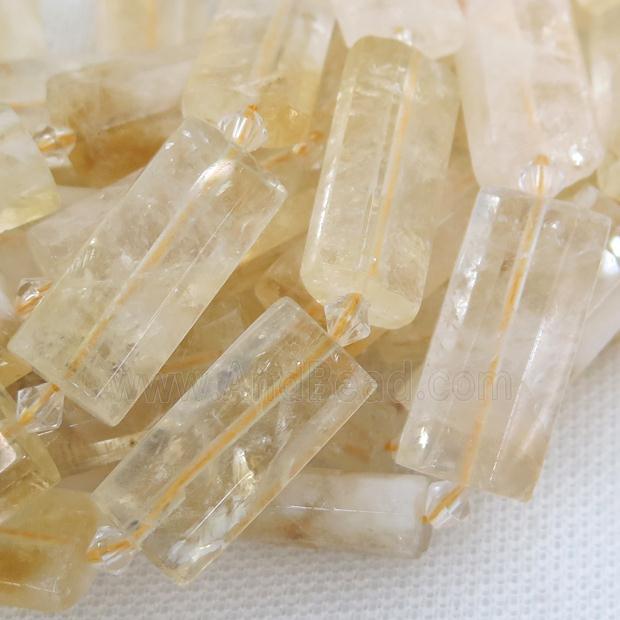 Citrine Beads, faceted rectangle