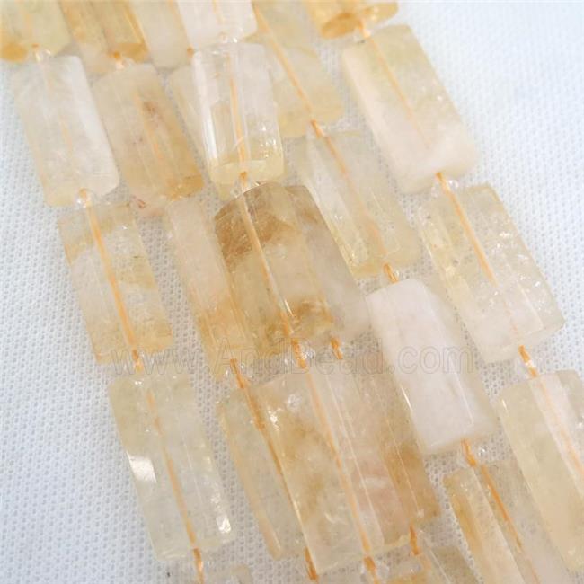 Citrine Beads, faceted rectangle