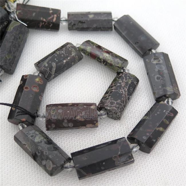 plum blossom Jasper Beads, faceted rectangle