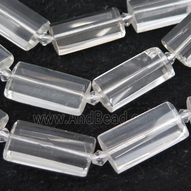 Clear Quartz Beads, faceted rectangle