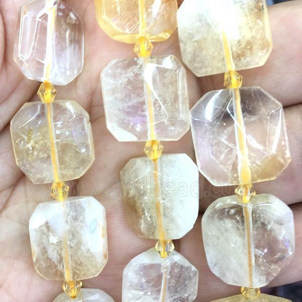 yellow Citrine square Beads
