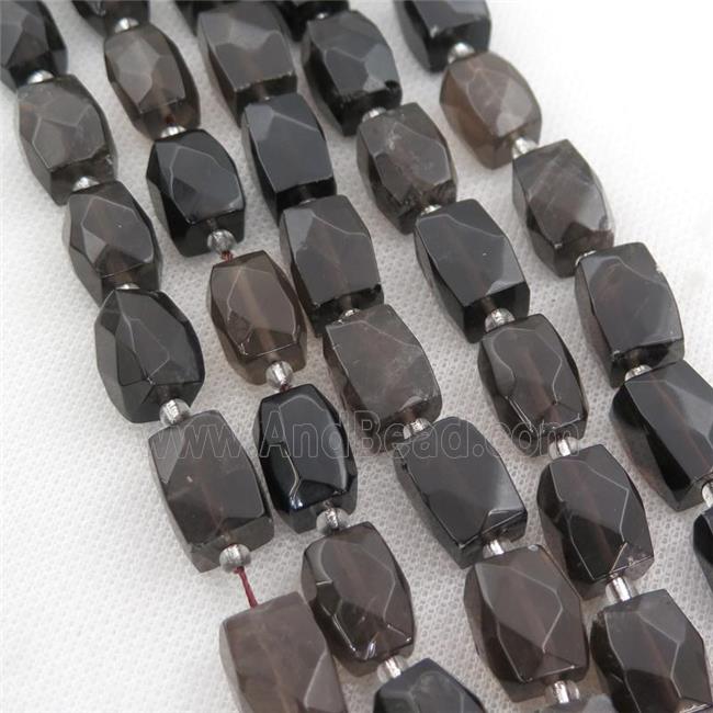Smoky Quartz Beads, faceted Cuboid