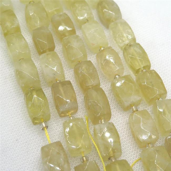Lemon Quartz Beads, faceted Cuboid