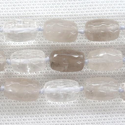 Clear Quartz beads, faceted barrel